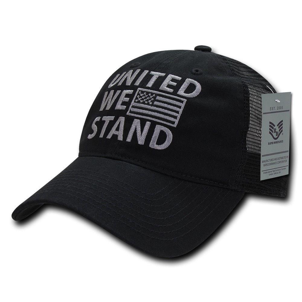 USA Flag Freedom United Patriotic Military Relaxed Fit Trucker Baseball Cap Hats-Freedom - Black-