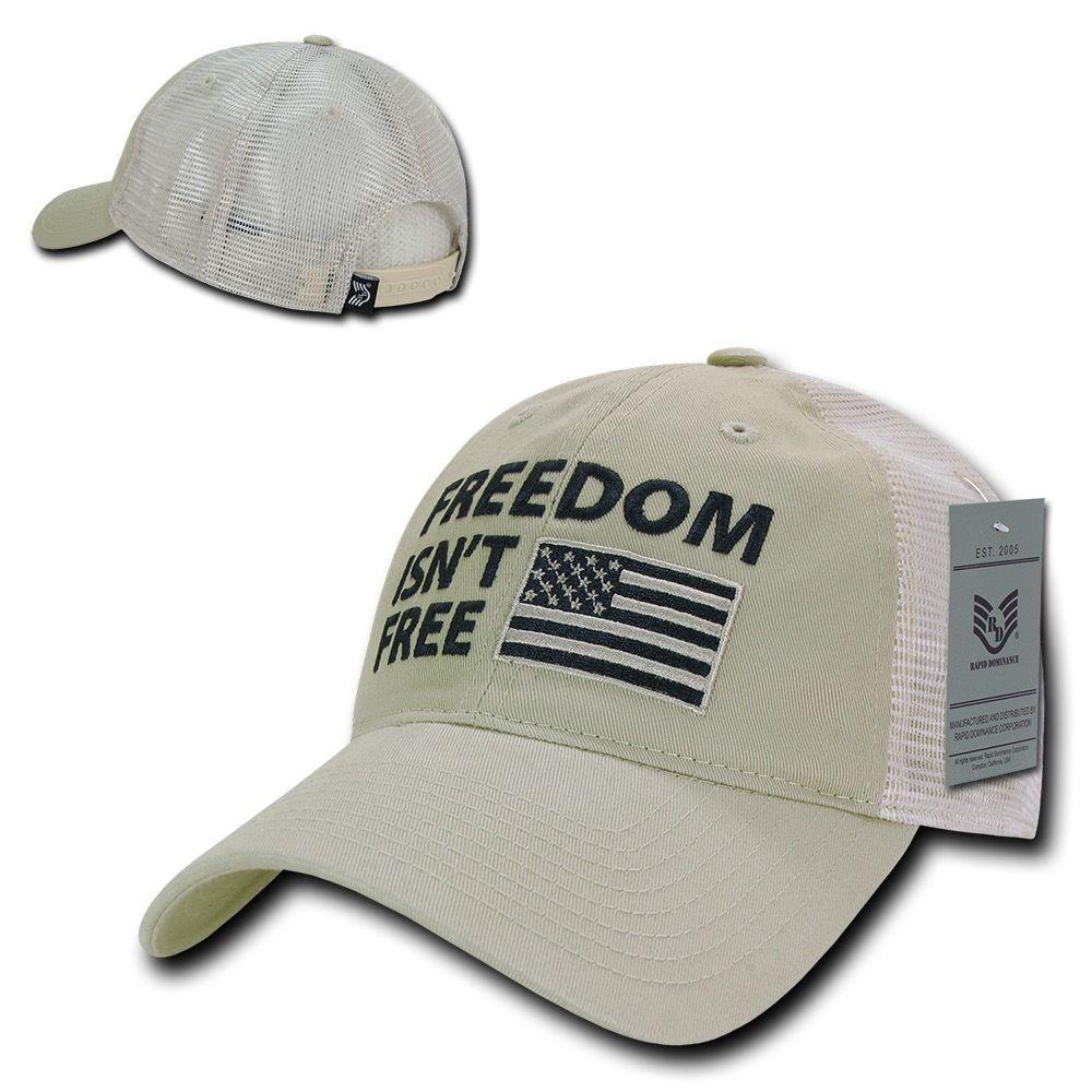 USA Flag Freedom United Patriotic Military Relaxed Fit Trucker Baseball Cap Hats-Freedom - Black-