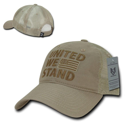 USA Flag Freedom United Patriotic Military Relaxed Fit Trucker Baseball Cap Hats-Freedom - Black-