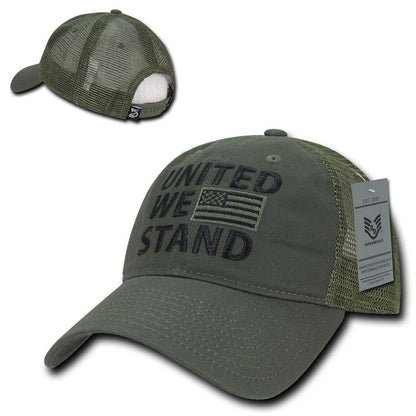 USA Flag Freedom United Patriotic Military Relaxed Fit Trucker Baseball Cap Hats-Freedom - Black-