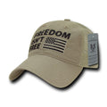 USA Flag Freedom United Patriotic Military Relaxed Fit Trucker Baseball Cap Hats-Freedom - Khaki-