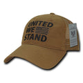 USA Flag Freedom United Patriotic Military Relaxed Fit Trucker Baseball Cap Hats-United We Stand-coyote-