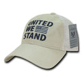 USA Flag Freedom United Patriotic Military Relaxed Fit Trucker Baseball Cap Hats-United We Stand-Stone-
