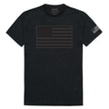USA Flag Patriotic United We Stand Thin Red Line Freedom Cotton T-Shirts-Black/Gray Flag-Regular-Small