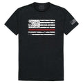 USA Flag Patriotic United We Stand Thin Red Line Freedom Cotton T-Shirts-Thin Red Line Flag-Regular-Small