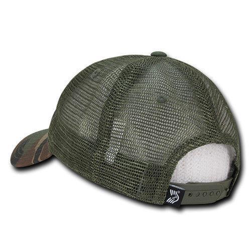 USA Flag Tonal Patriotic Relaxed Fit Trucker Cotton Baseball Caps Hats-Black-