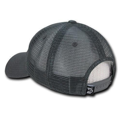 USA Flag Tonal Patriotic Relaxed Fit Trucker Cotton Baseball Caps Hats-Black-