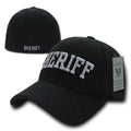 Rapid Dominance USA Military Law Enforcement Flexfit Fitted Embroidered Baseball Dad Caps Hats-Sheriff - Black-S/M-