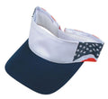 USA US Patriotic American Flag Stars 100% Cotton Visors Sun Hat Beach Summer-Navy / White-