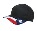 USA Texas Flag Patriotic 6 Panel Cotton Baseball Hats Caps Racing South States-Black-