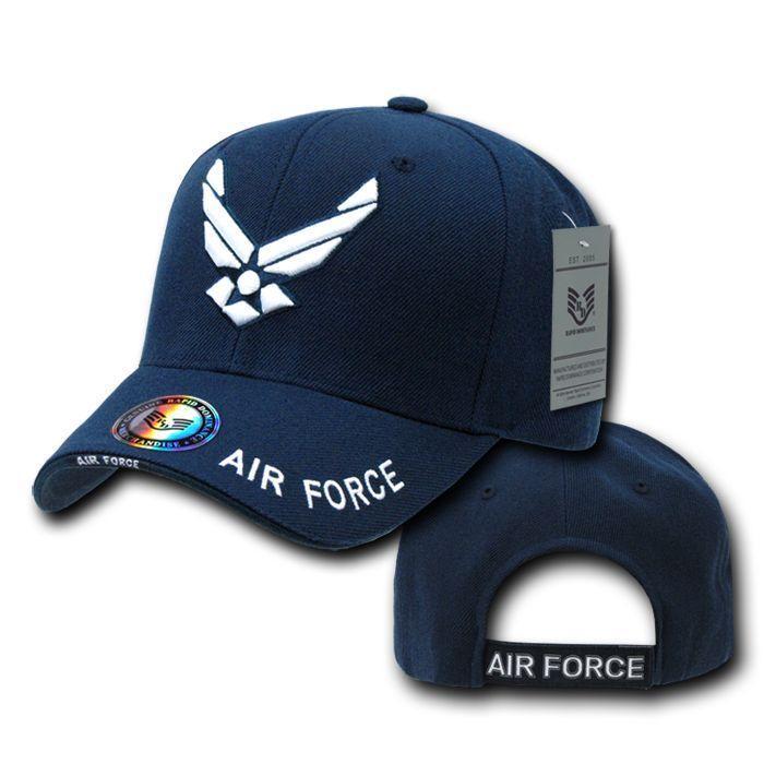 Rapid Dominance USA Veteran Military Army Air Force Navy Marines Coast Guard Baseball Hats Caps-Air Force Wing - Navy-
