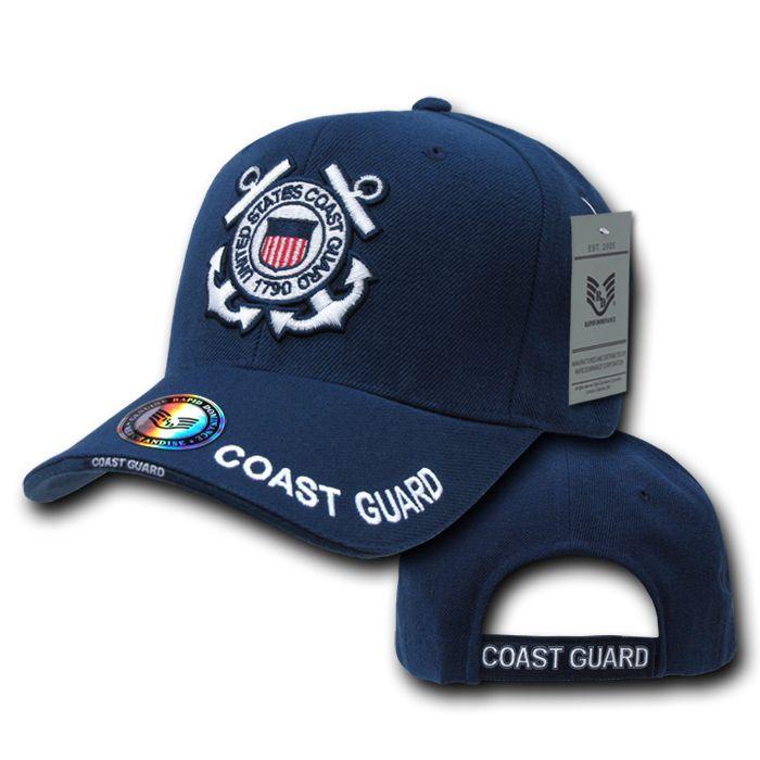 Rapid Dominance USA Veteran Military Army Air Force Navy Marines Coast Guard Baseball Hats Caps-Coast Guard Logo - Navy-