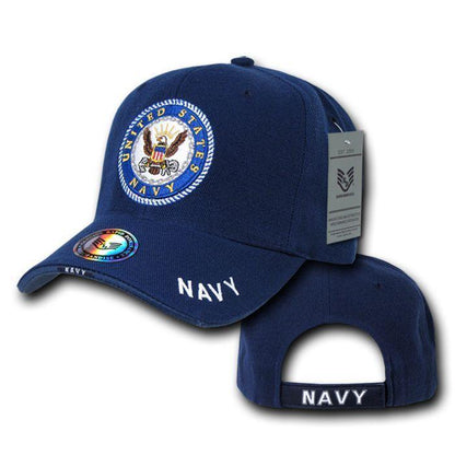 Rapid Dominance USA Veteran Military Army Air Force Navy Marines Coast Guard Baseball Hats Caps-Navy Logo - Navy-
