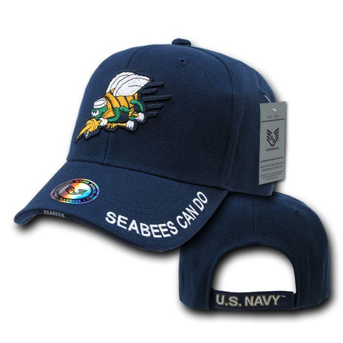 Rapid Dominance USA Veteran Military Army Air Force Navy Marines Coast Guard Baseball Hats Caps-Navy Seabees - Navy-