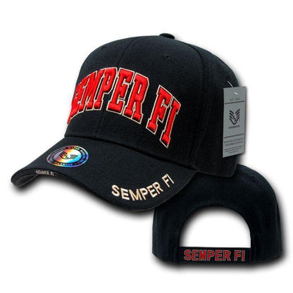 Rapid Dominance USA Veteran Military Army Air Force Navy Marines Coast Guard Baseball Hats Caps-Semper Fi - Black-