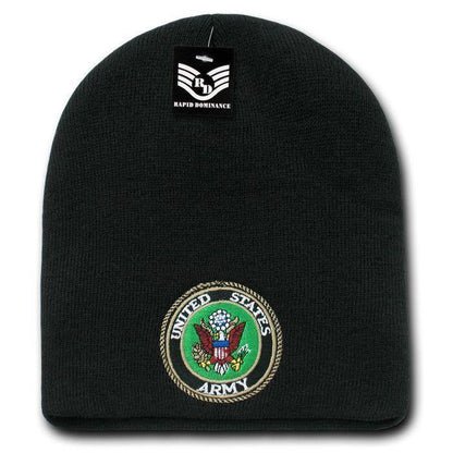 Rapid Dominance Military Logos Short Beanies Knit Cap Hats Winter-Air Force - Navy-