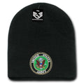 Rapid Dominance Military Logos Short Beanies Knit Cap Hats Winter-Army Logo - Black-