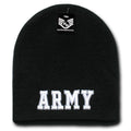 Rapid Dominance Military Logos Short Beanies Knit Cap Hats Winter-Army Text - Black-