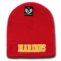 Rapid Dominance Military Logos Short Beanies Knit Cap Hats Winter-Marines Text - Red-
