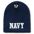 Rapid Dominance Military Logos Short Beanies Knit Cap Hats Winter-Navy Text - Navy-
