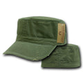 Vintage Bdu Fatigue Distressed Cadet Patrol Military Army Fitted Caps Hats-Olive-Small (6 7/8 - 7)-