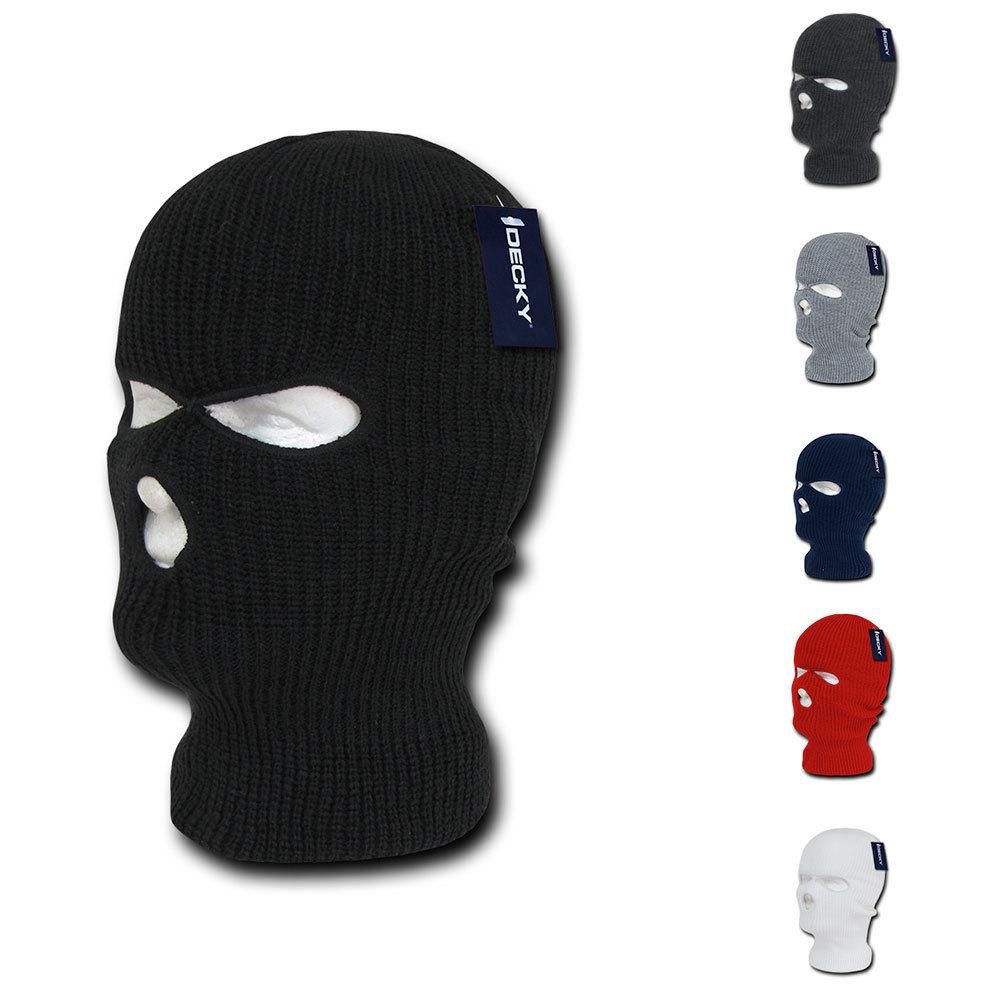 Decky Warm Winter Balaclava 3 Hole Face Masks Beanies Ski Motorcycle Biker Tactical-Black-