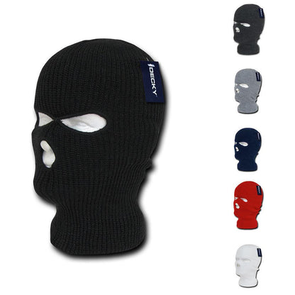 Decky Warm Winter Balaclava 3 Hole Face Masks Beanies Ski Motorcycle Biker Tactical-Black-