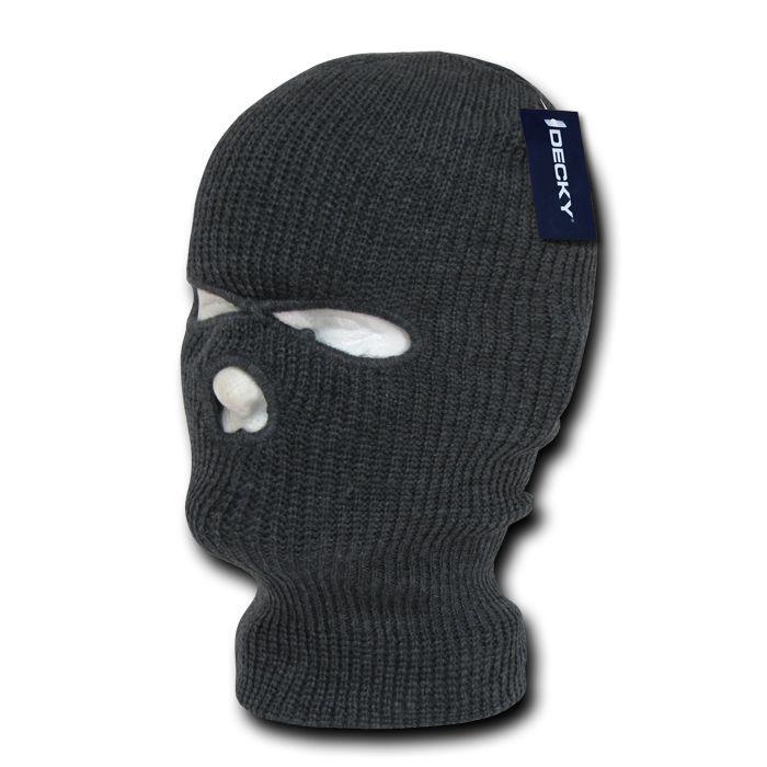 Decky Warm Winter Balaclava 3 Hole Face Masks Beanies Ski Motorcycle Biker Tactical-Charcoal-