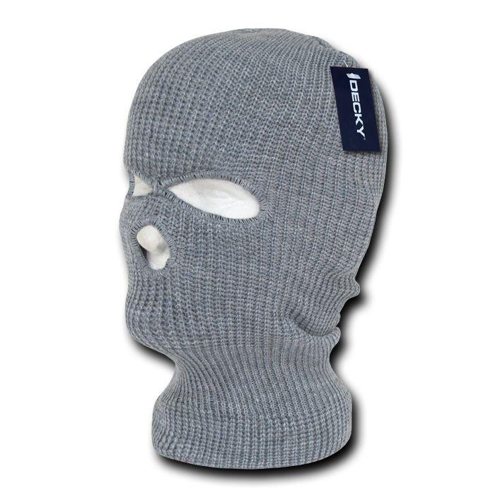 Decky Warm Winter Balaclava 3 Hole Face Masks Beanies Ski Motorcycle Biker Tactical-Grey-
