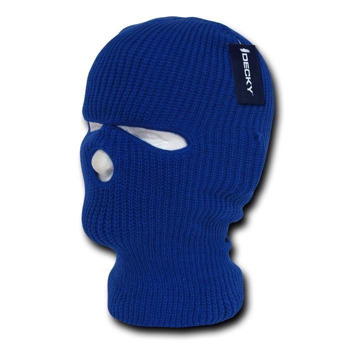 Decky Warm Winter Balaclava 3 Hole Face Masks Beanies Ski Motorcycle Biker Tactical-Royal-
