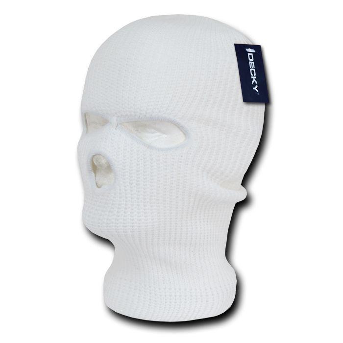 Decky Warm Winter Balaclava 3 Hole Face Masks Beanies Ski Motorcycle Biker Tactical-White-