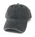 Washed Cotton Low Crown 6 Panel Baseball Relaxed Fit Dad Hats Caps-Black-