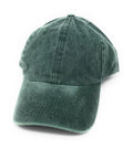 Washed Cotton Low Crown 6 Panel Baseball Relaxed Fit Dad Hats Caps-Dark Green-