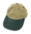 Washed Cotton Low Crown 6 Panel Baseball Relaxed Fit Dad Hats Caps-Dark Green/Khaki-