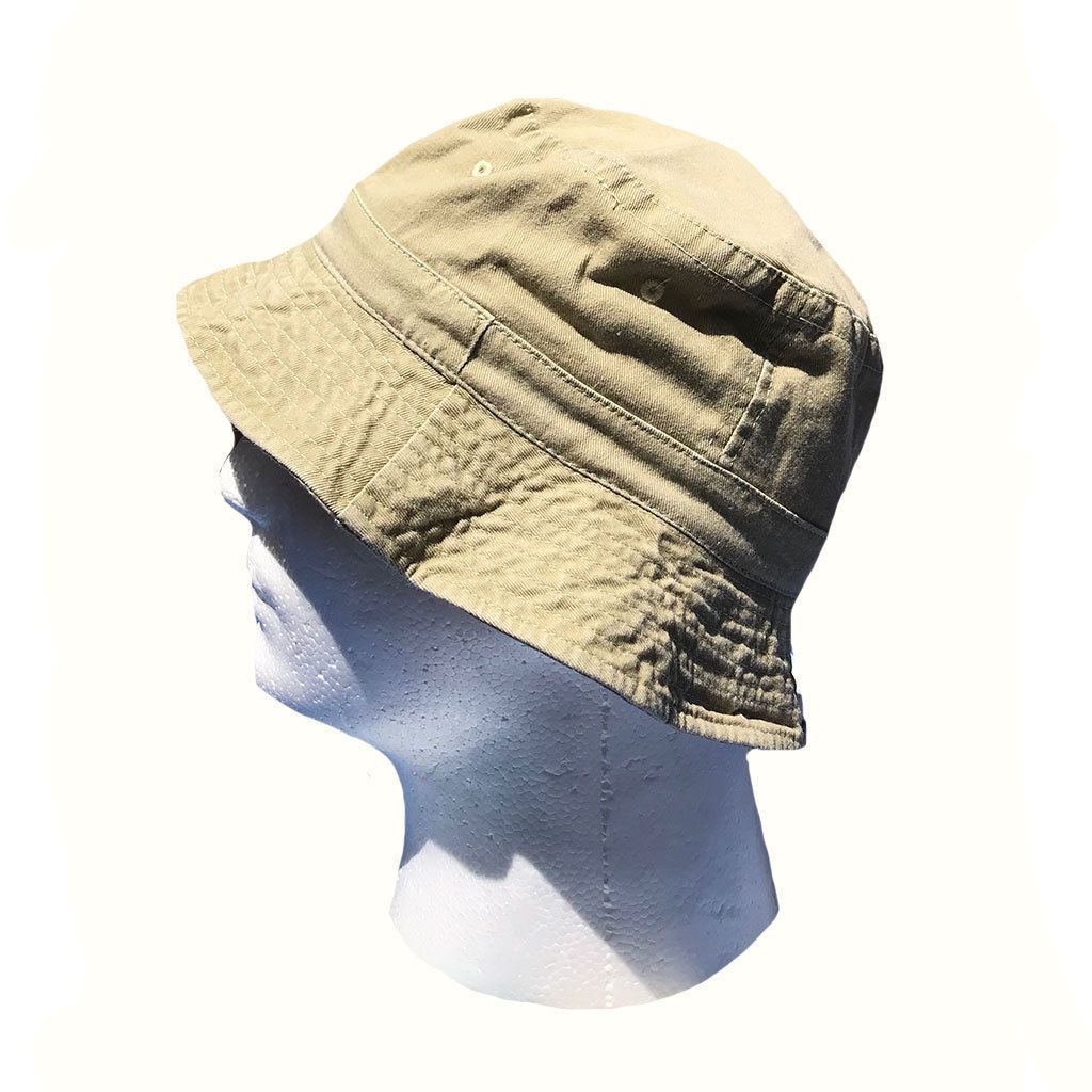 Washed Cotton Sun Bucket Boonie Hats Caps Fitted Sizes Solid /Camo Fishermans Beach-Large-Black (washed)-