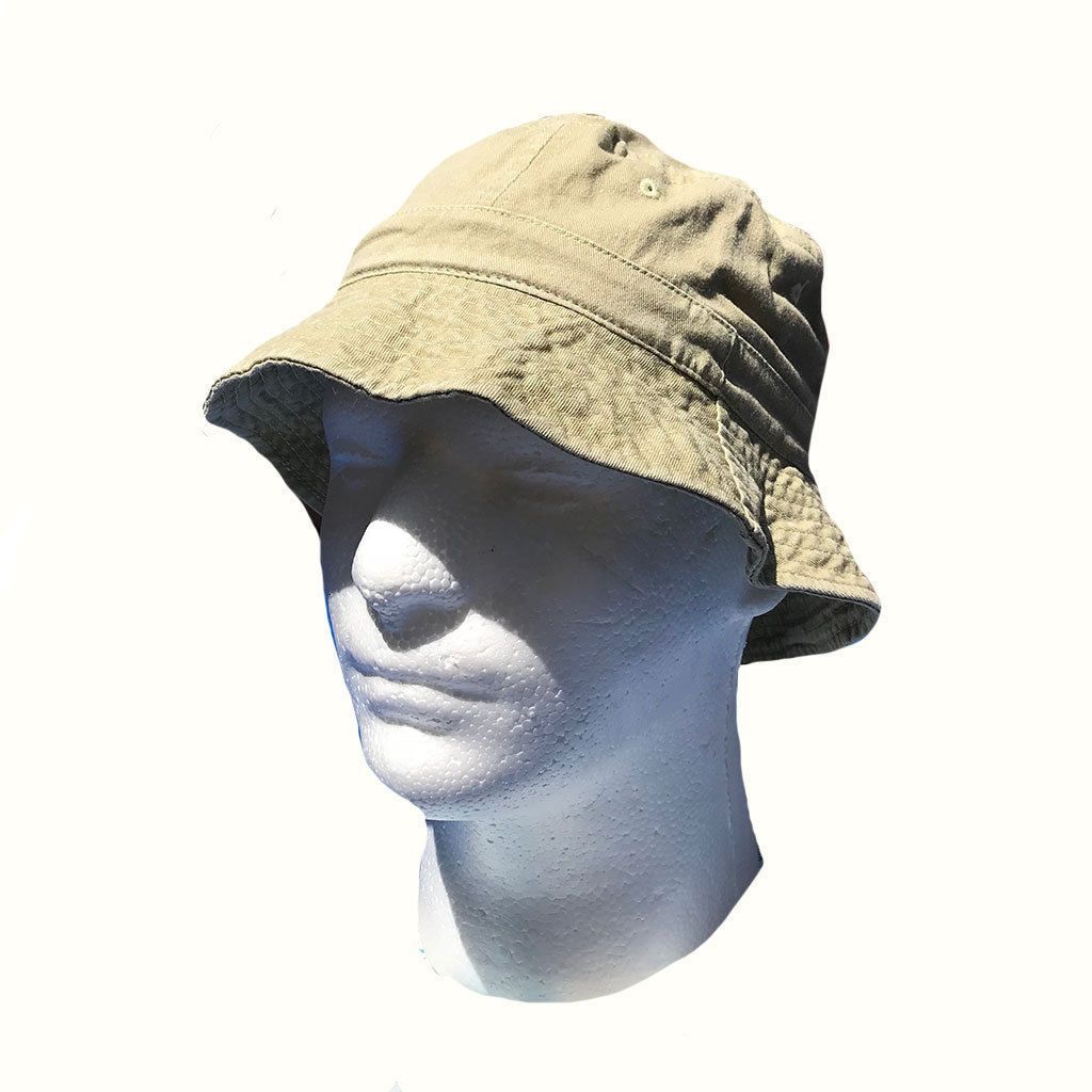 Washed Cotton Sun Bucket Boonie Hats Caps Fitted Sizes Solid /Camo Fishermans Beach-Large-Black (washed)-