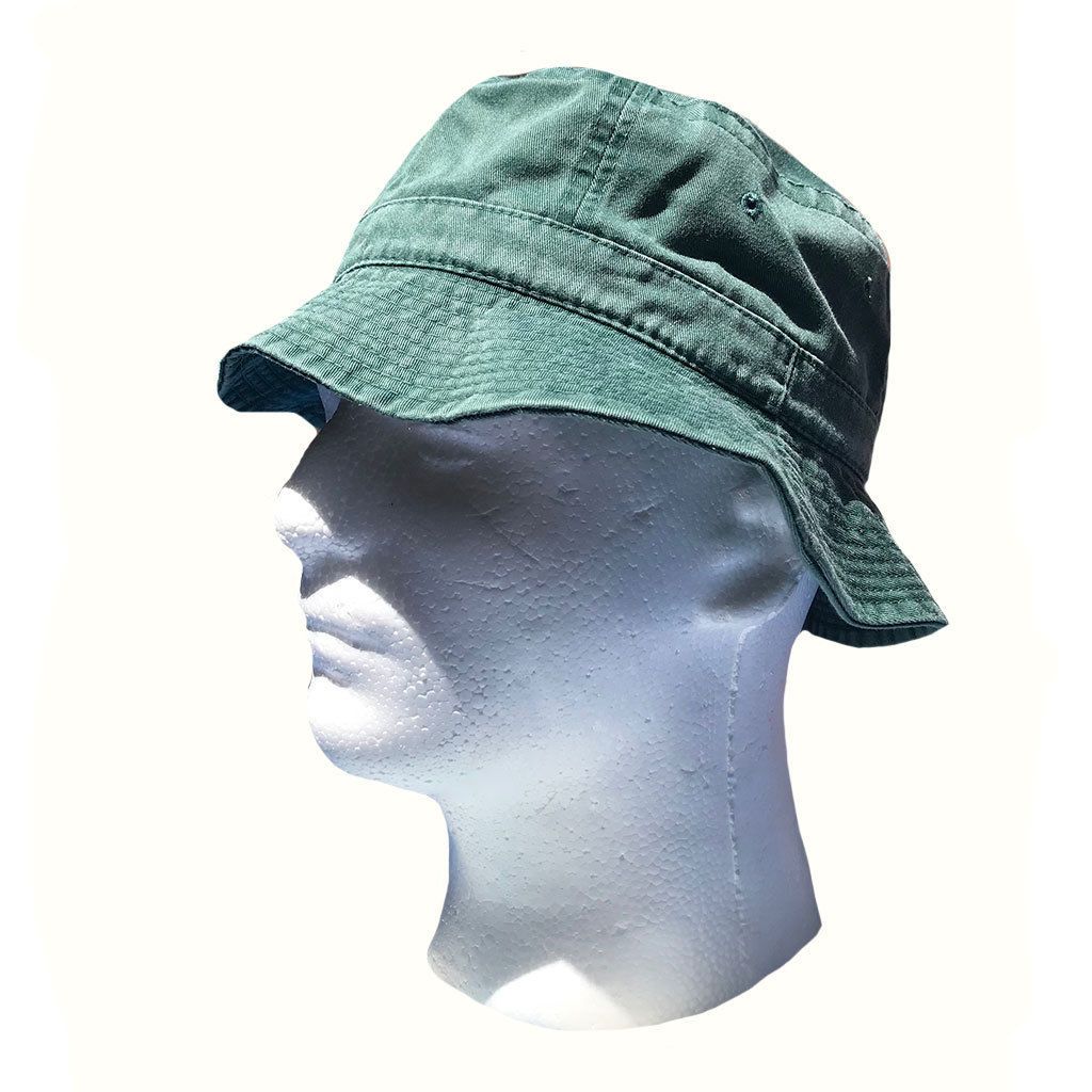 Washed Cotton Sun Bucket Boonie Hats Caps Fitted Sizes Solid /Camo Fishermans Beach-Large-Black (washed)-