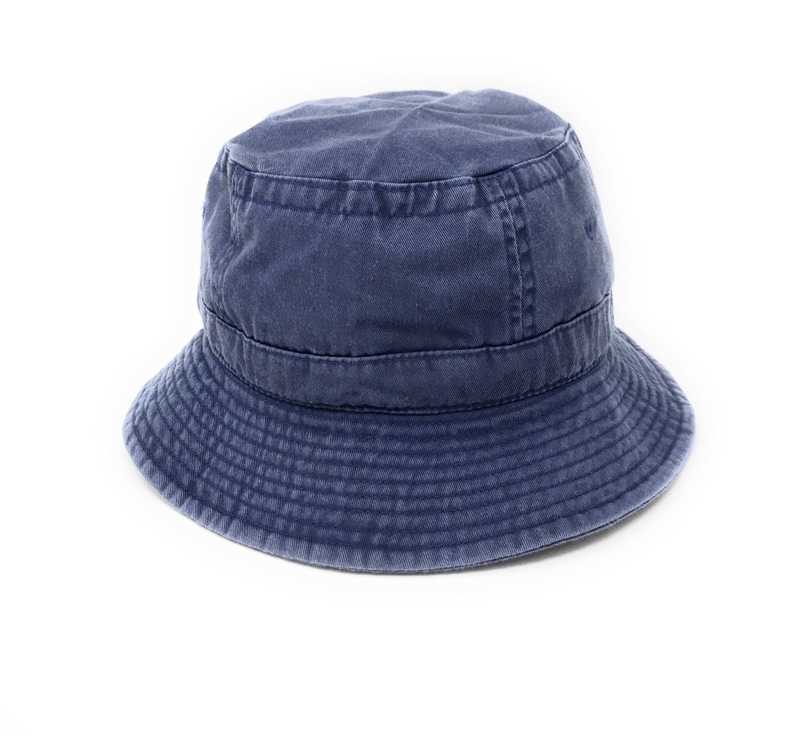 Washed Cotton Sun Bucket Boonie Hats Caps Fitted Sizes Solid /Camo Fishermans Beach-Large-Black (washed)-