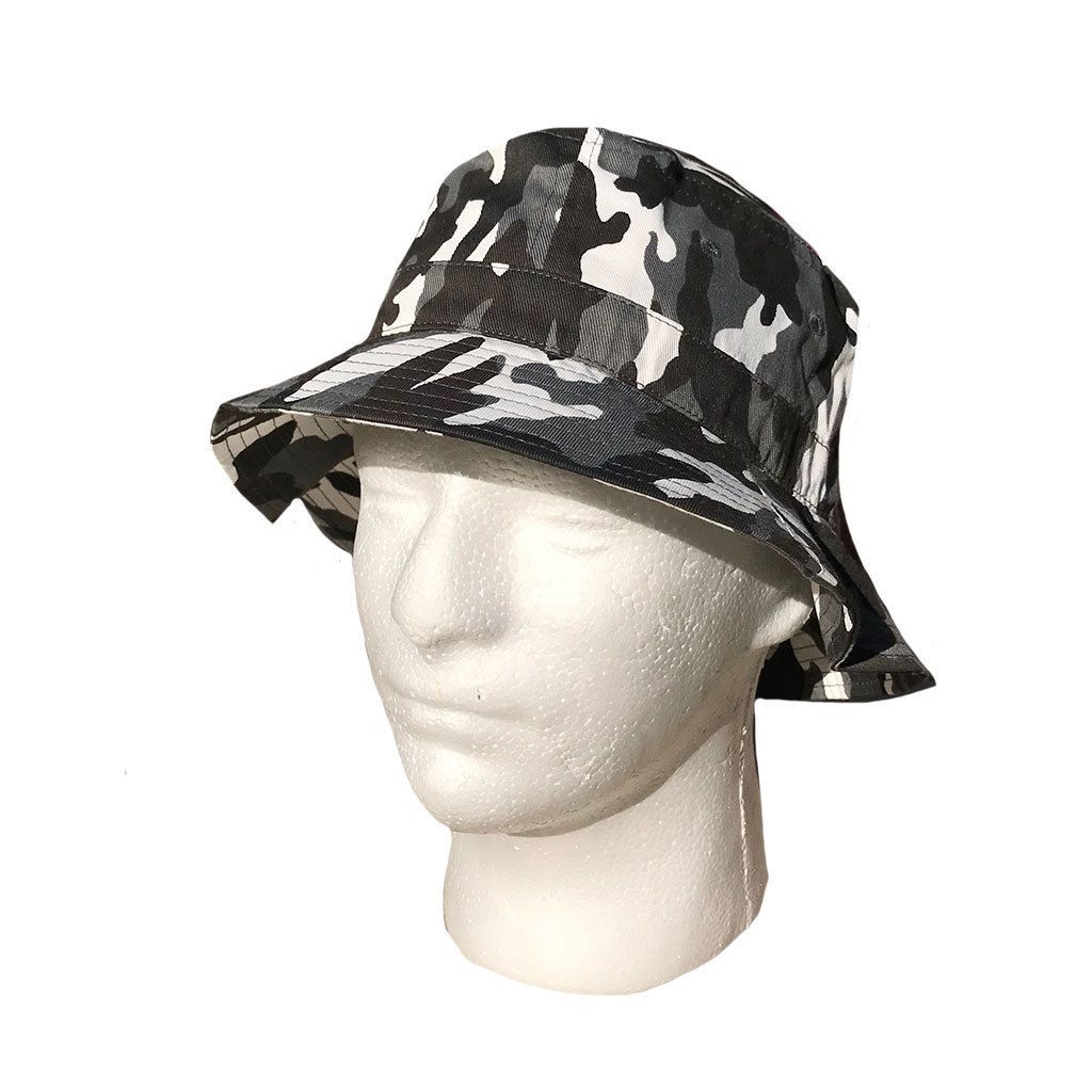 Washed Cotton Sun Bucket Boonie Hats Caps Fitted Sizes Solid /Camo Fishermans Beach-Large-Black (washed)-