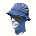 Washed Cotton Sun Bucket Boonie Hats Caps Fitted Sizes Solid /Camo Fishermans Beach-Large-Navy (washed)-