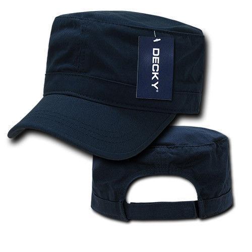 Decky Washed Gi Cotton Army Gi Military Bdu Cadet Castro Vintage Caps Hats-Navy-