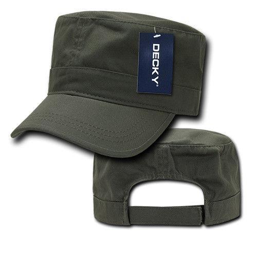 Decky Washed Gi Cotton Army Gi Military Bdu Cadet Castro Vintage Caps Hats-Olive-