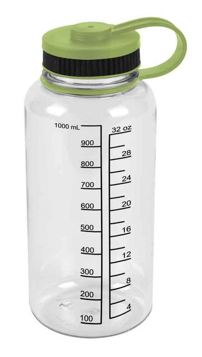 Water Drink Bottle Measurements Measure Mix Smoothies Shaker Fitness Sports 32oz-Lime Green/Clear-
