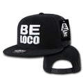 Whang Be Loco Retro Flat Bill 6 Panel Constructed Snapbackhats Caps Hats-Black-