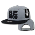 Whang Be Loco Retro Flat Bill 6 Panel Constructed Snapbackhats Caps Hats-Grey/Black-