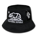 Whang California Bear Bucket Hats Caps Cotton Unconstructed-Black-S/M-