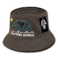 Whang California Bear Bucket Hats Caps Cotton Unconstructed-Brown-S/M-