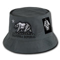 Whang California Bear Bucket Hats Caps Cotton Unconstructed-Charcoal-S/M-