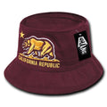 Whang California Bear Bucket Hats Caps Cotton Unconstructed-Maroon-S/M-