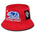 Whang California Bear Bucket Hats Caps Cotton Unconstructed-Red-S/M-